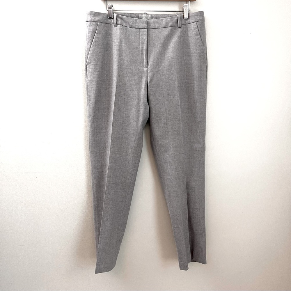 PURE Collection gray wool slim ankle pants